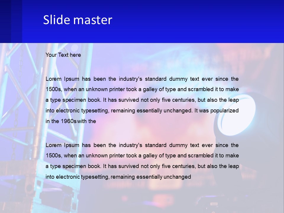 A Stage With A Projector Light On It PowerPoint Template