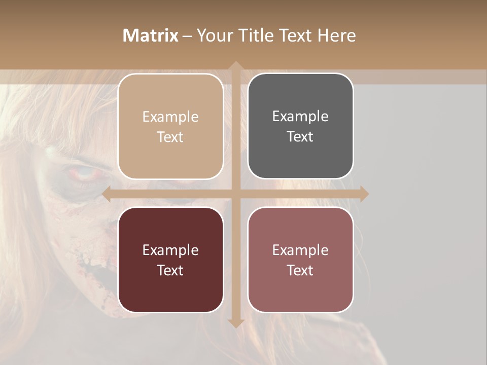 A Woman With Makeup And Blood On Her Face PowerPoint Template