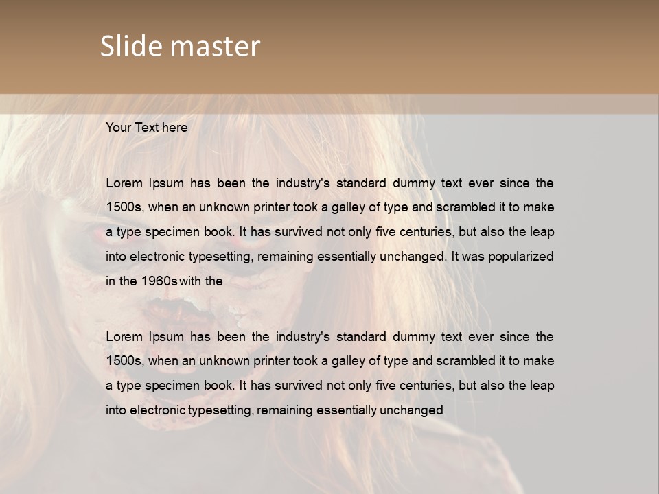 A Woman With Makeup And Blood On Her Face PowerPoint Template