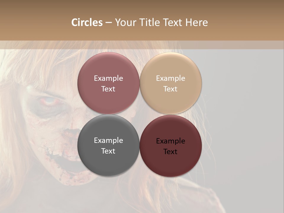 A Woman With Makeup And Blood On Her Face PowerPoint Template