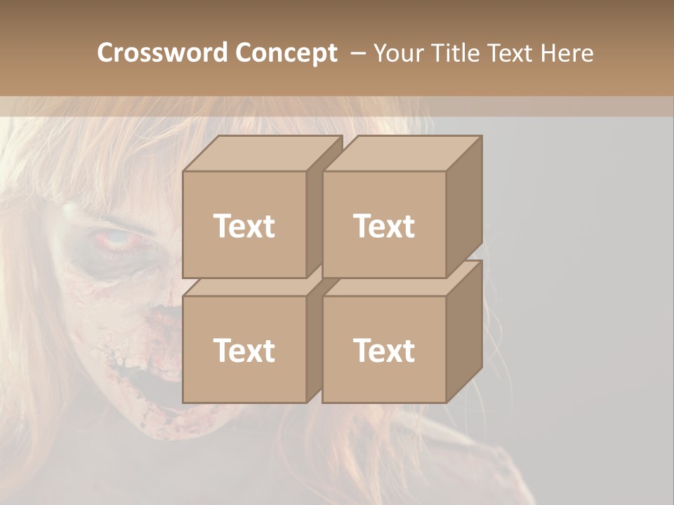 A Woman With Makeup And Blood On Her Face PowerPoint Template