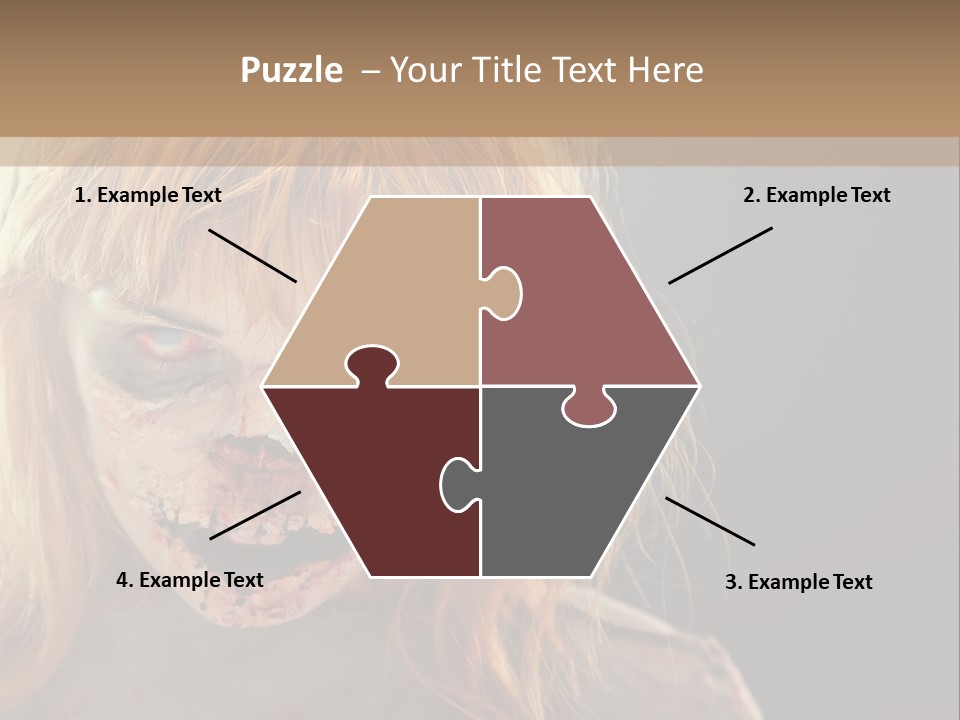 A Woman With Makeup And Blood On Her Face PowerPoint Template