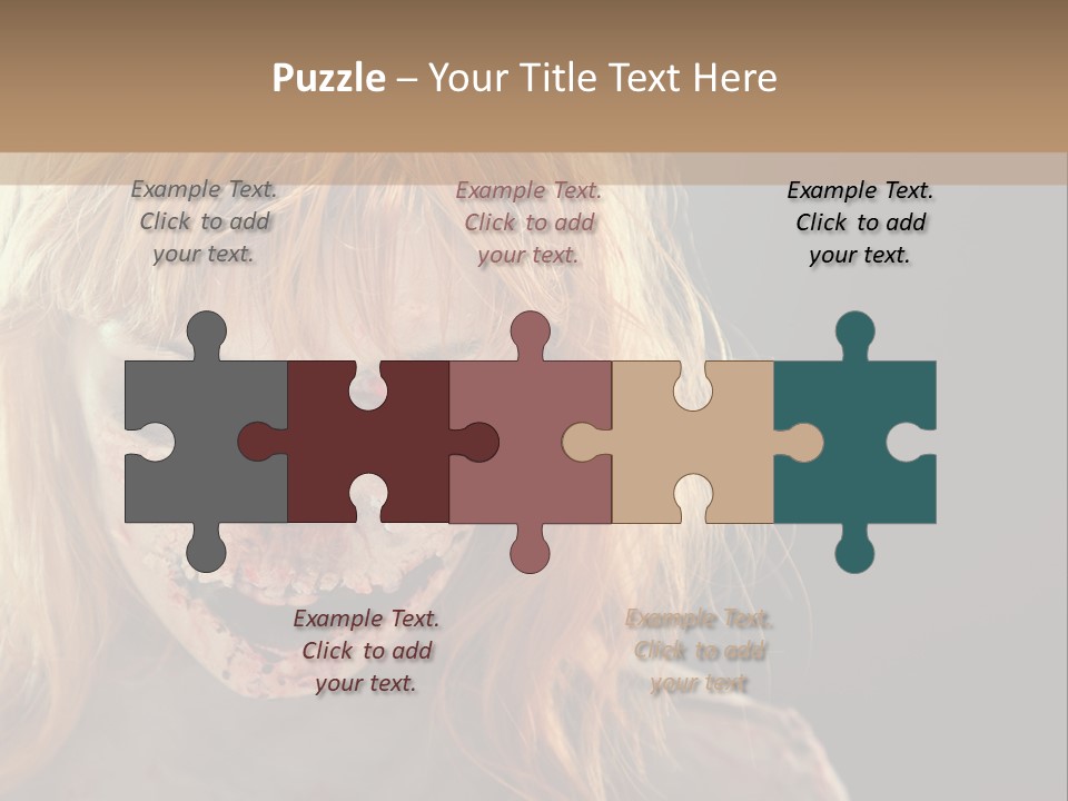 A Woman With Makeup And Blood On Her Face PowerPoint Template