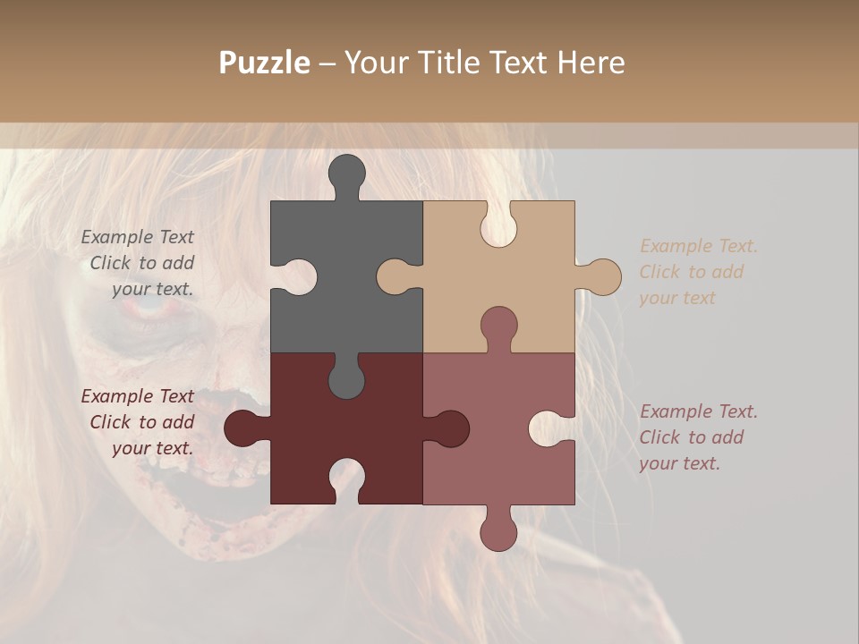A Woman With Makeup And Blood On Her Face PowerPoint Template