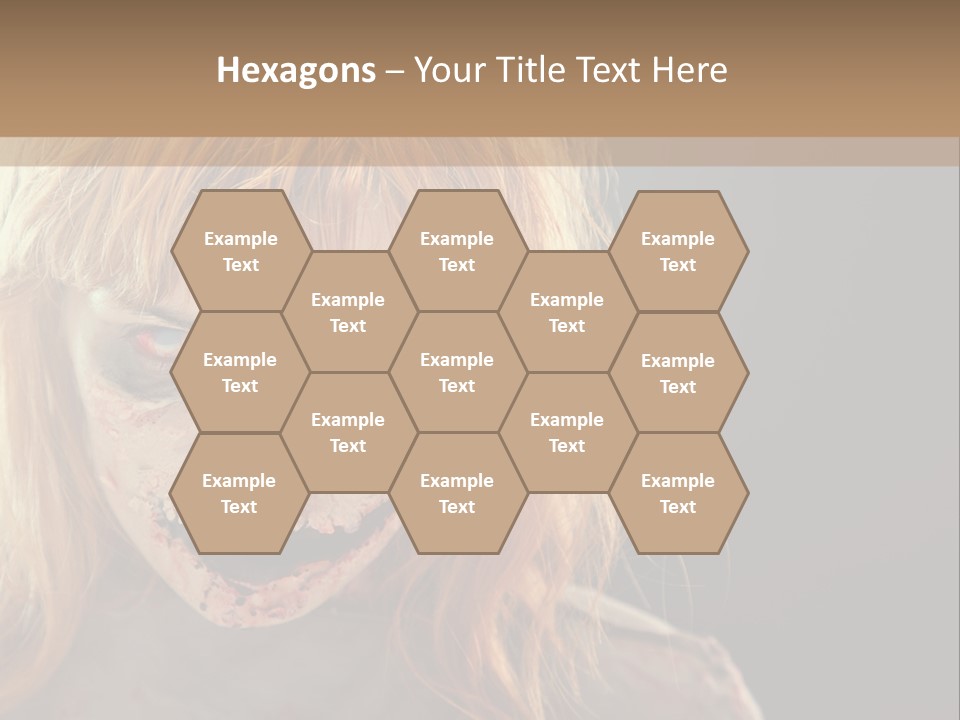 A Woman With Makeup And Blood On Her Face PowerPoint Template