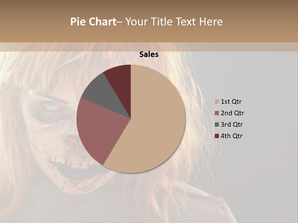 A Woman With Makeup And Blood On Her Face PowerPoint Template
