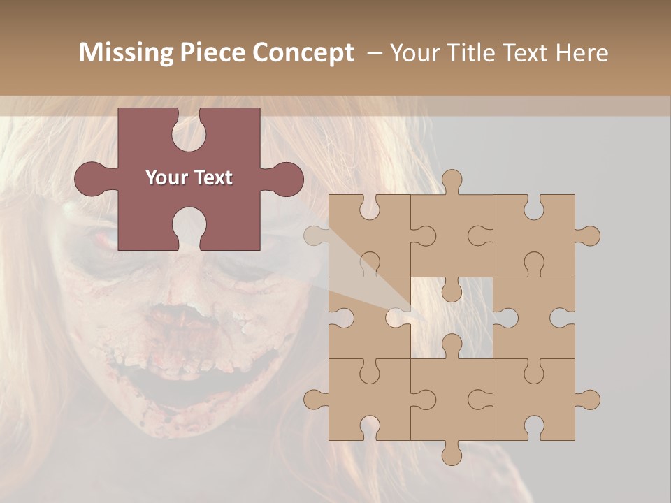 A Woman With Makeup And Blood On Her Face PowerPoint Template