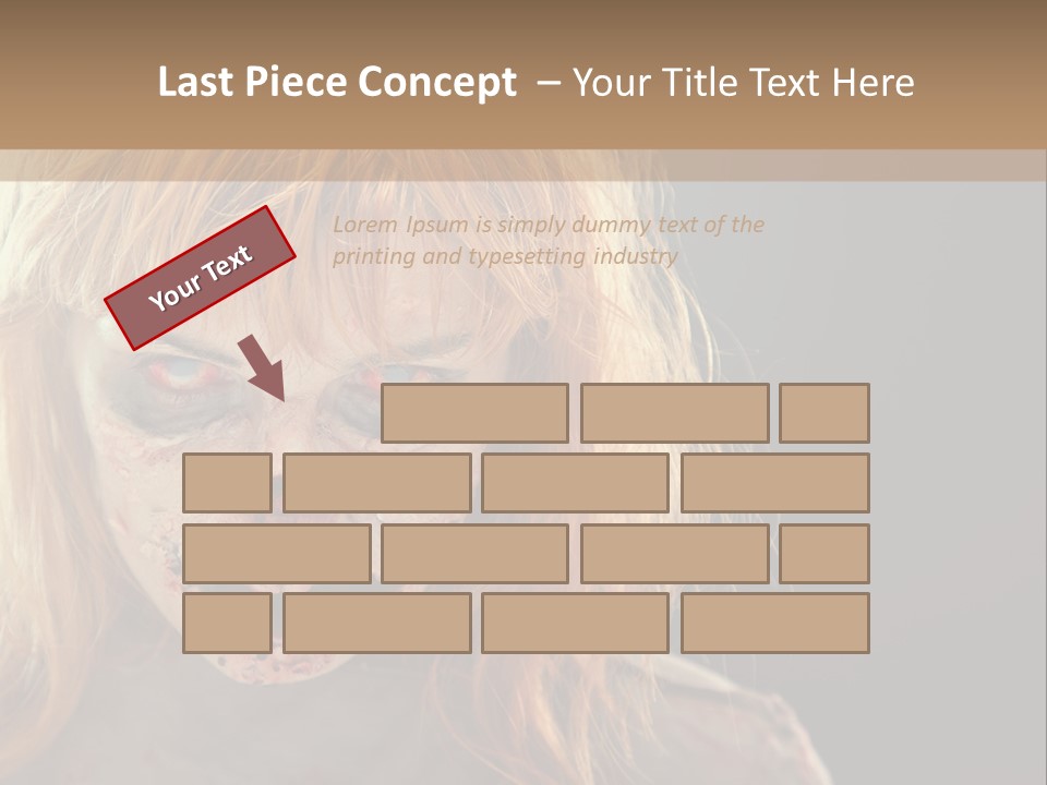 A Woman With Makeup And Blood On Her Face PowerPoint Template