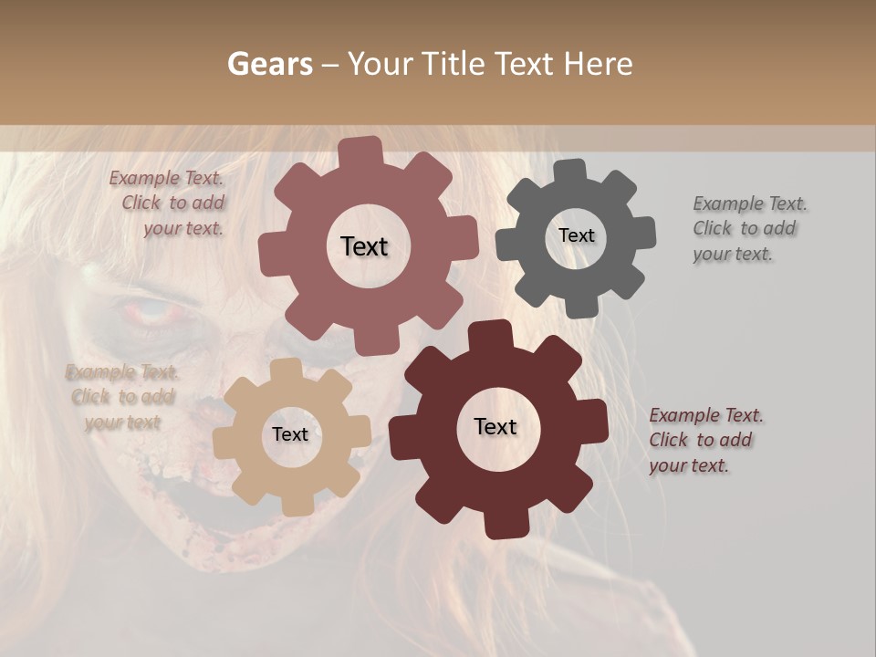 A Woman With Makeup And Blood On Her Face PowerPoint Template