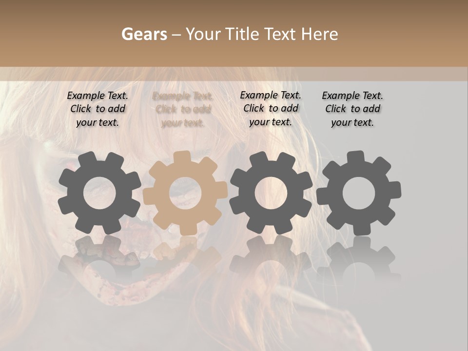 A Woman With Makeup And Blood On Her Face PowerPoint Template