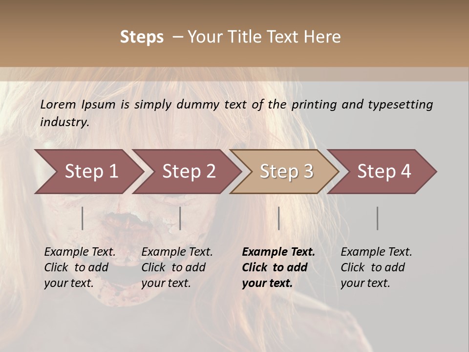 A Woman With Makeup And Blood On Her Face PowerPoint Template
