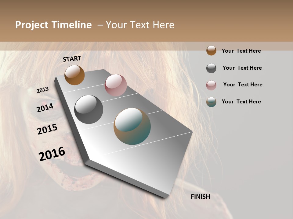 A Woman With Makeup And Blood On Her Face PowerPoint Template