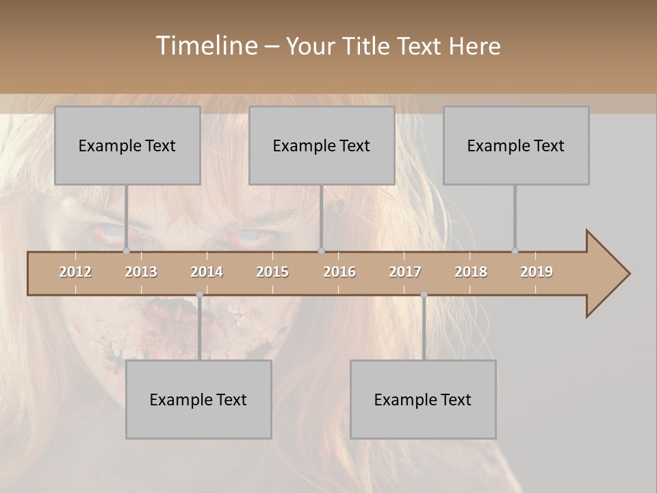 A Woman With Makeup And Blood On Her Face PowerPoint Template