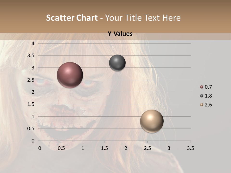 A Woman With Makeup And Blood On Her Face PowerPoint Template