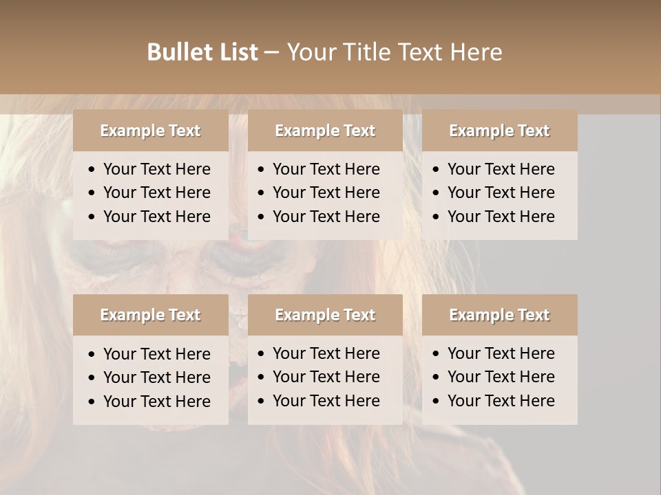 A Woman With Makeup And Blood On Her Face PowerPoint Template