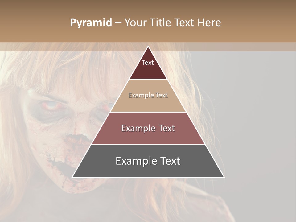 A Woman With Makeup And Blood On Her Face PowerPoint Template