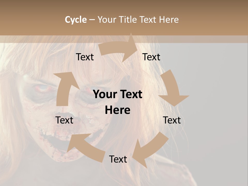 A Woman With Makeup And Blood On Her Face PowerPoint Template