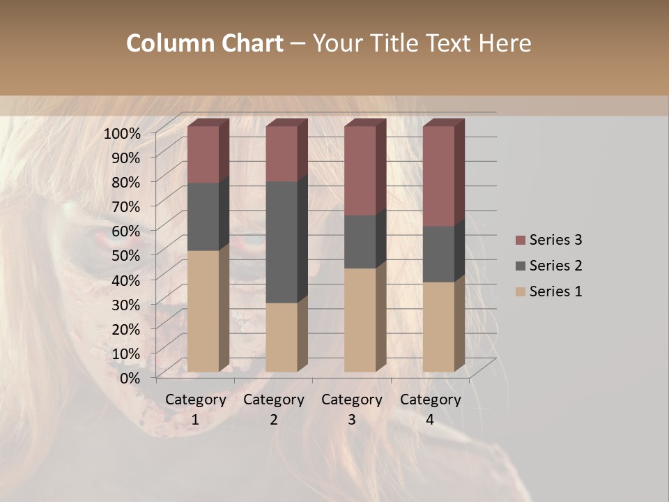 A Woman With Makeup And Blood On Her Face PowerPoint Template