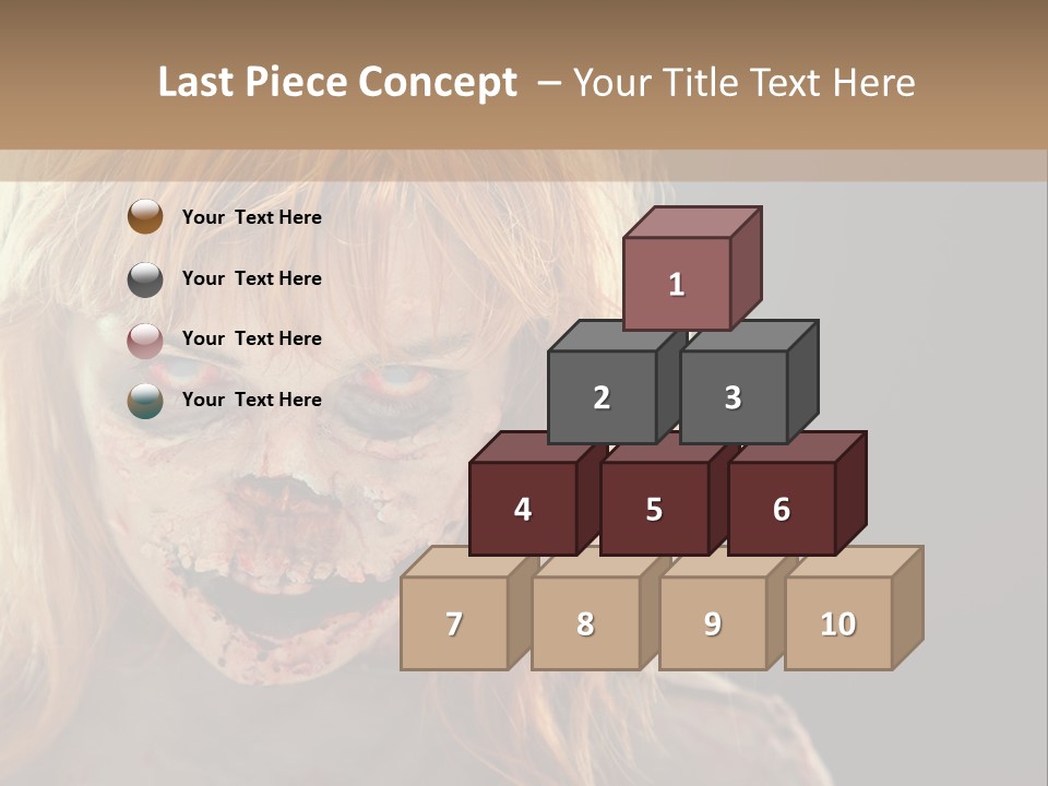 A Woman With Makeup And Blood On Her Face PowerPoint Template