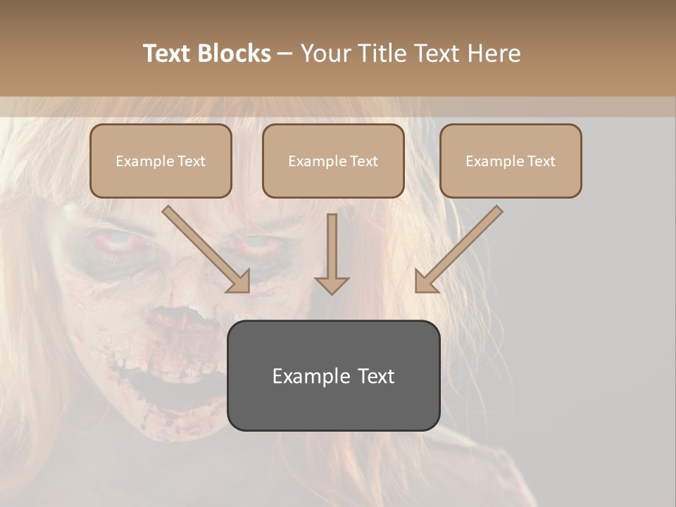 A Woman With Makeup And Blood On Her Face PowerPoint Template
