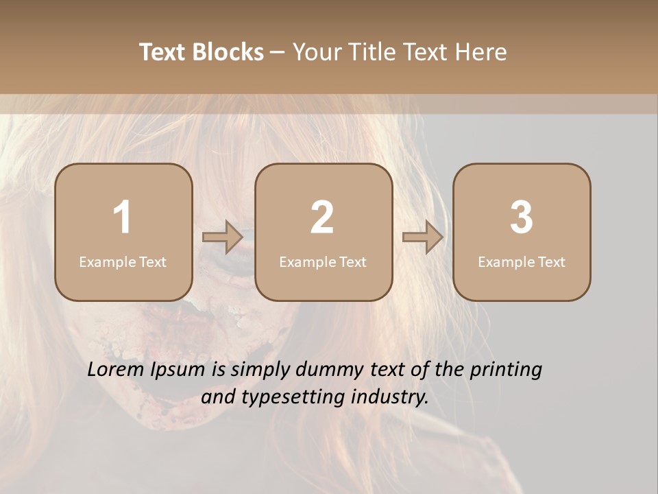 A Woman With Makeup And Blood On Her Face PowerPoint Template