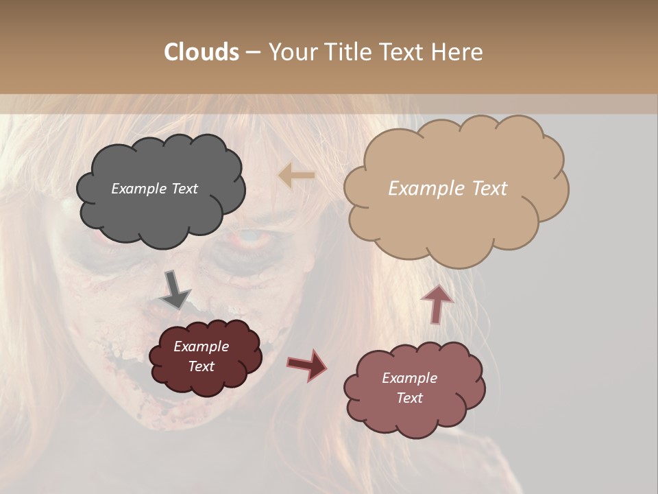 A Woman With Makeup And Blood On Her Face PowerPoint Template