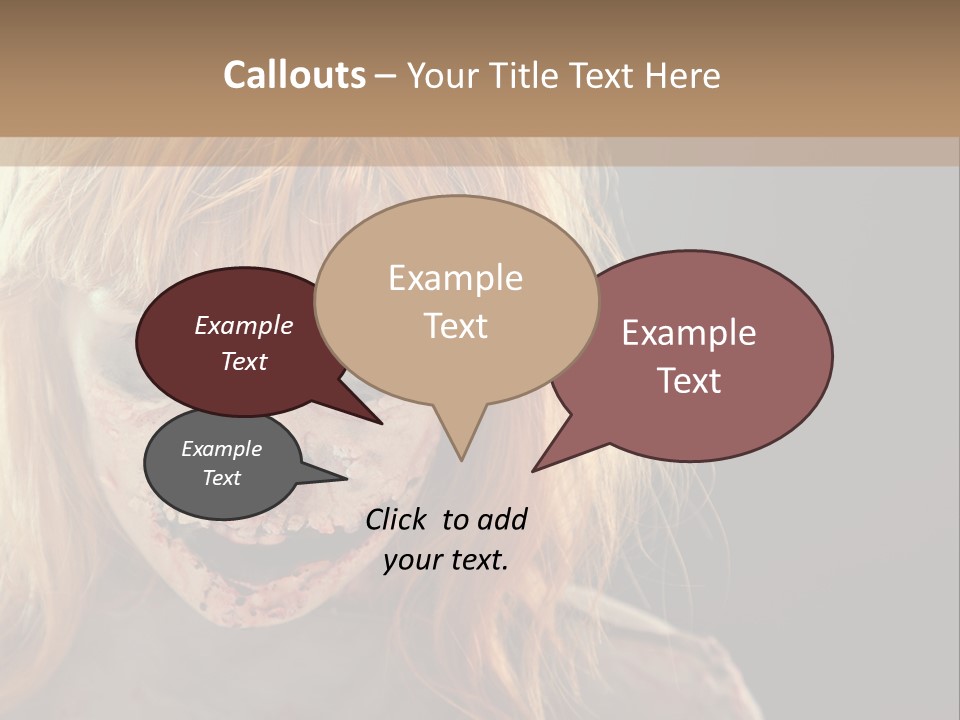 A Woman With Makeup And Blood On Her Face PowerPoint Template