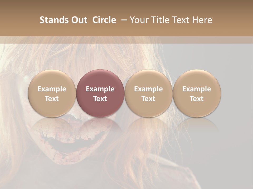 A Woman With Makeup And Blood On Her Face PowerPoint Template