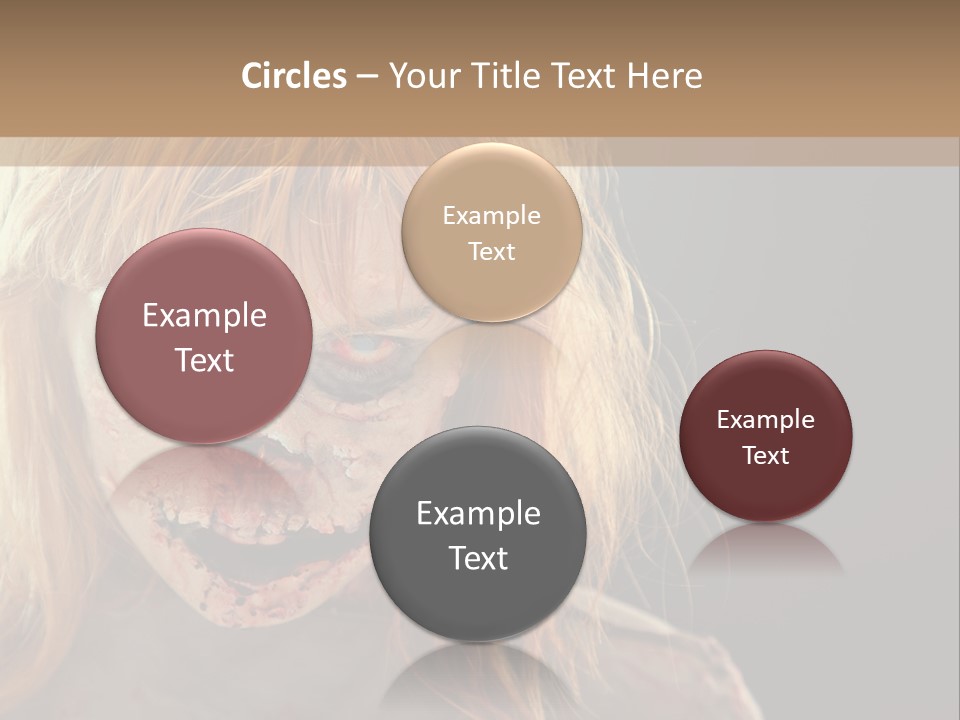 A Woman With Makeup And Blood On Her Face PowerPoint Template