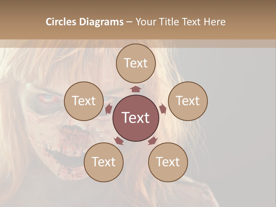 A Woman With Makeup And Blood On Her Face PowerPoint Template