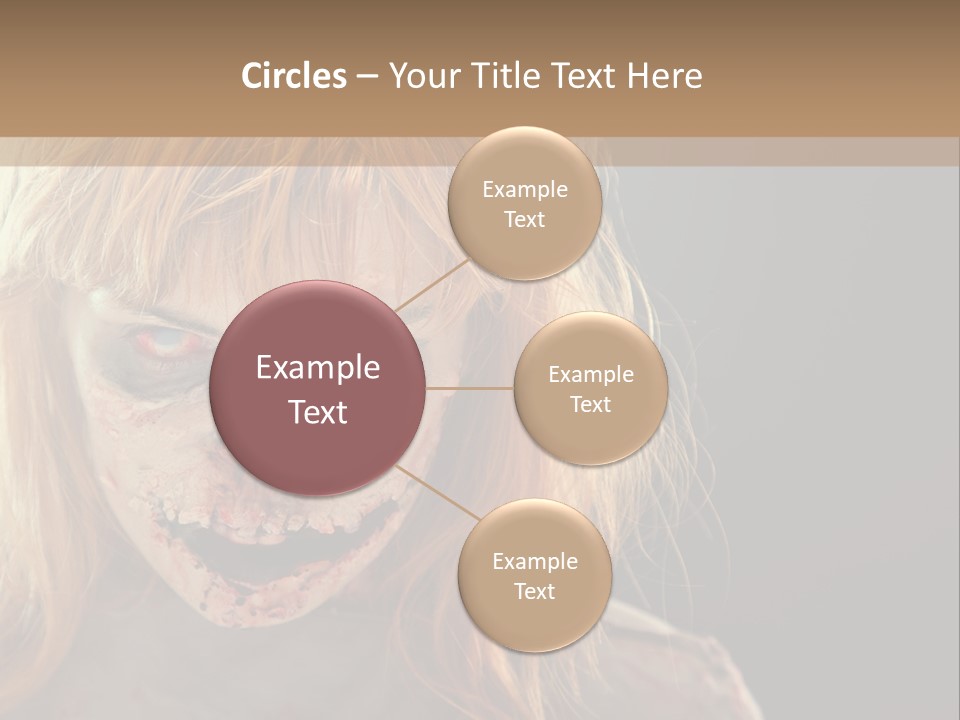 A Woman With Makeup And Blood On Her Face PowerPoint Template