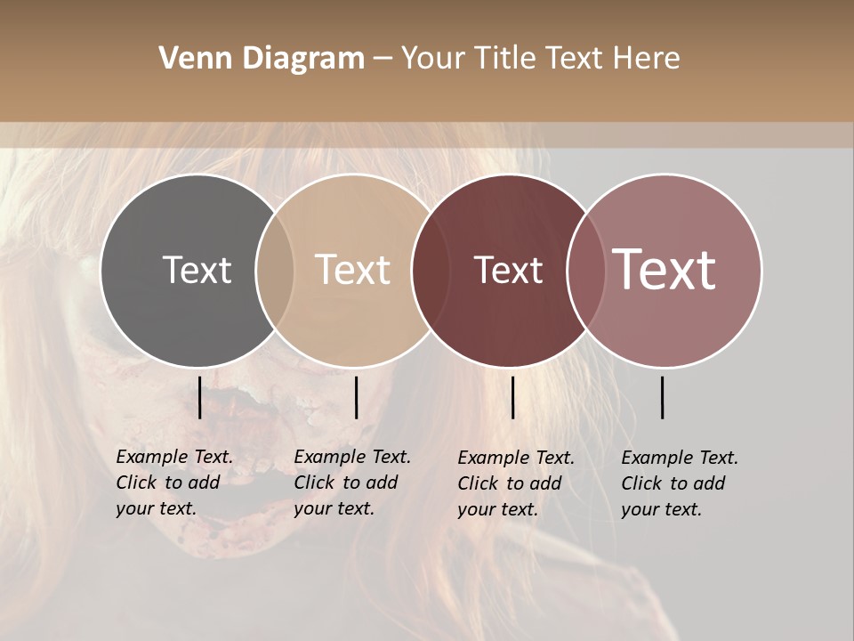 A Woman With Makeup And Blood On Her Face PowerPoint Template