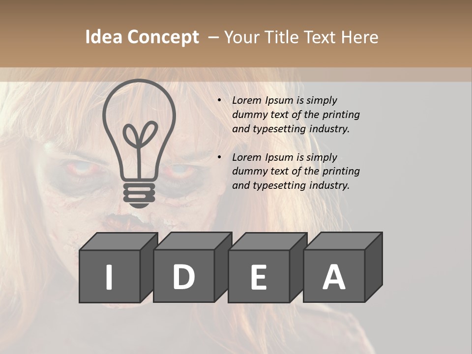 A Woman With Makeup And Blood On Her Face PowerPoint Template