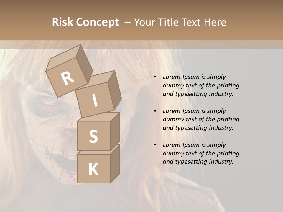 A Woman With Makeup And Blood On Her Face PowerPoint Template
