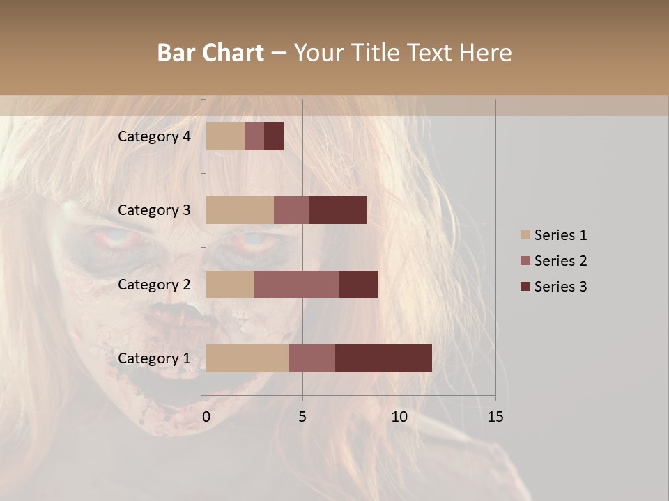 A Woman With Makeup And Blood On Her Face PowerPoint Template