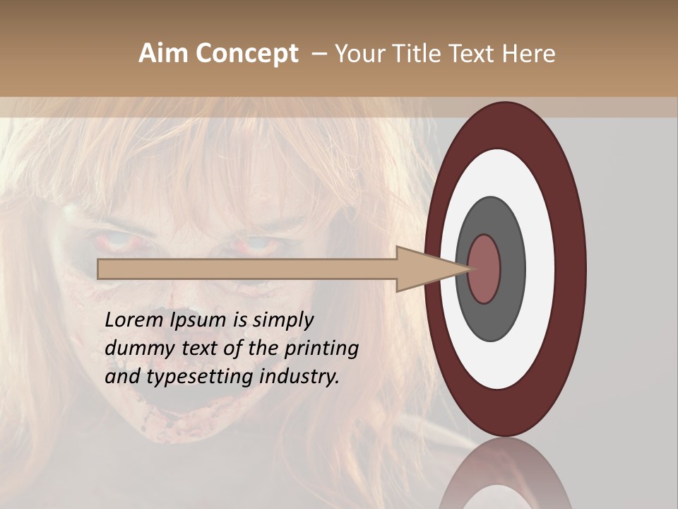 A Woman With Makeup And Blood On Her Face PowerPoint Template