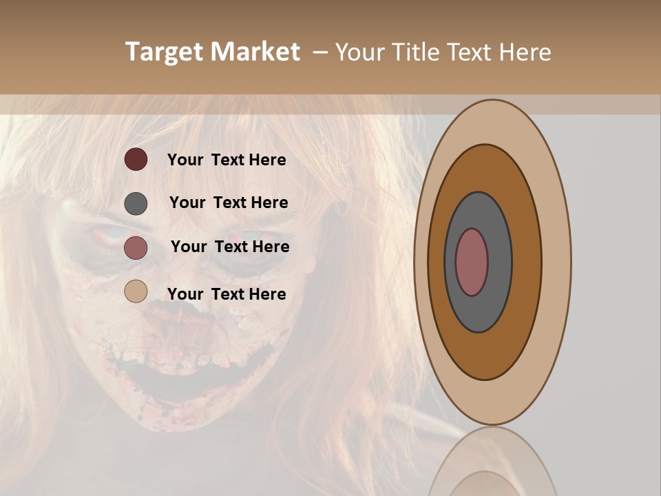 A Woman With Makeup And Blood On Her Face PowerPoint Template