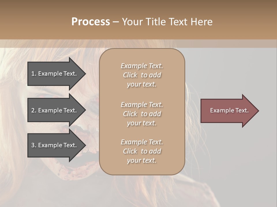A Woman With Makeup And Blood On Her Face PowerPoint Template