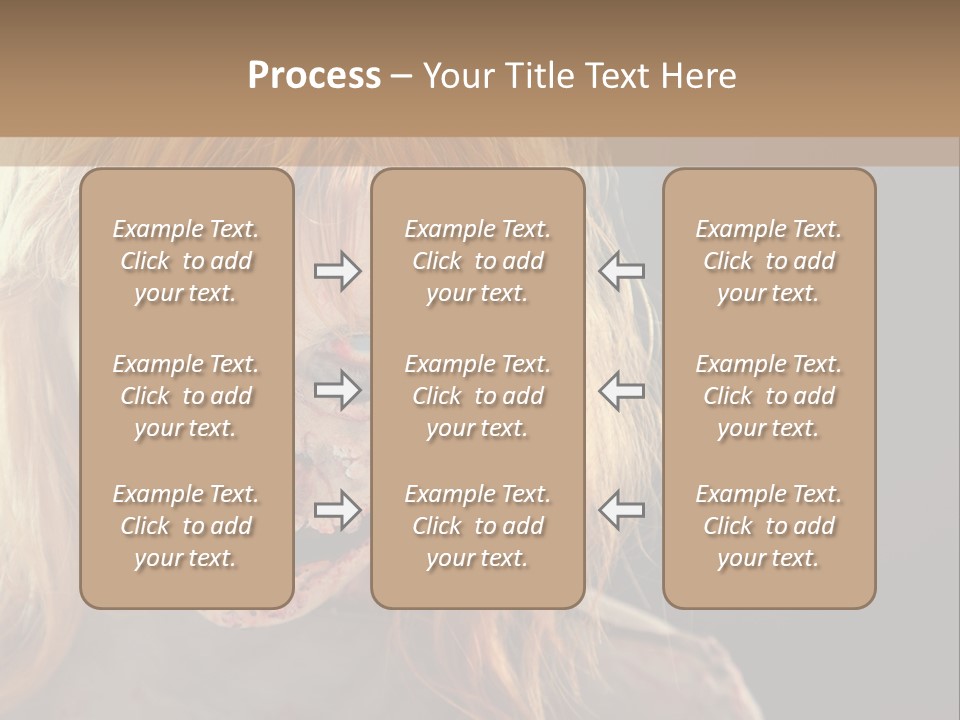 A Woman With Makeup And Blood On Her Face PowerPoint Template