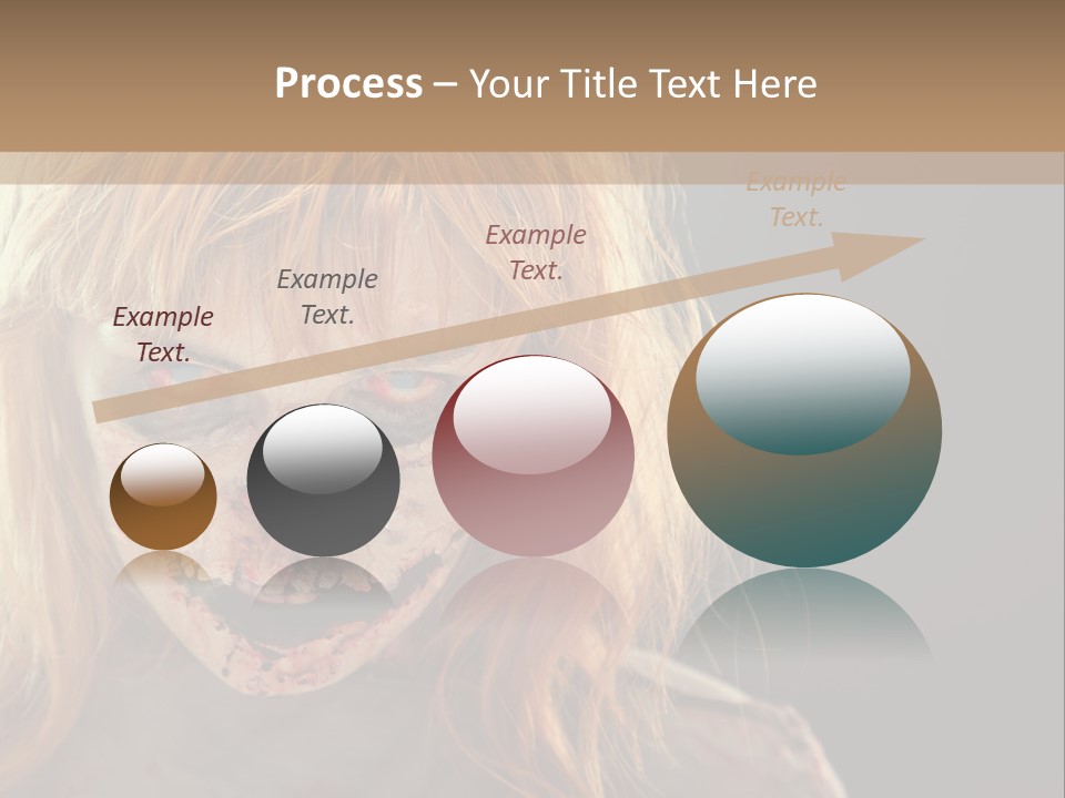 A Woman With Makeup And Blood On Her Face PowerPoint Template