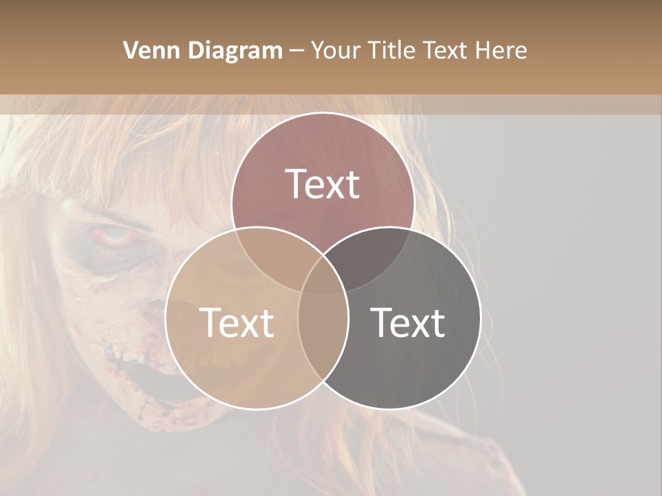 A Woman With Makeup And Blood On Her Face PowerPoint Template