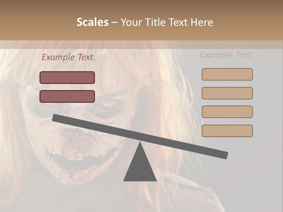 A Woman With Makeup And Blood On Her Face PowerPoint Template