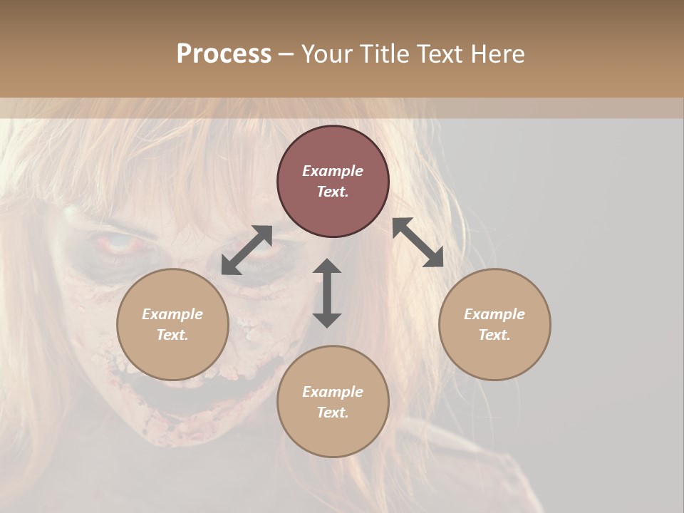 A Woman With Makeup And Blood On Her Face PowerPoint Template