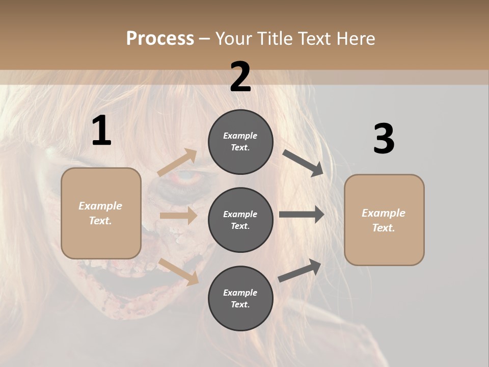 A Woman With Makeup And Blood On Her Face PowerPoint Template