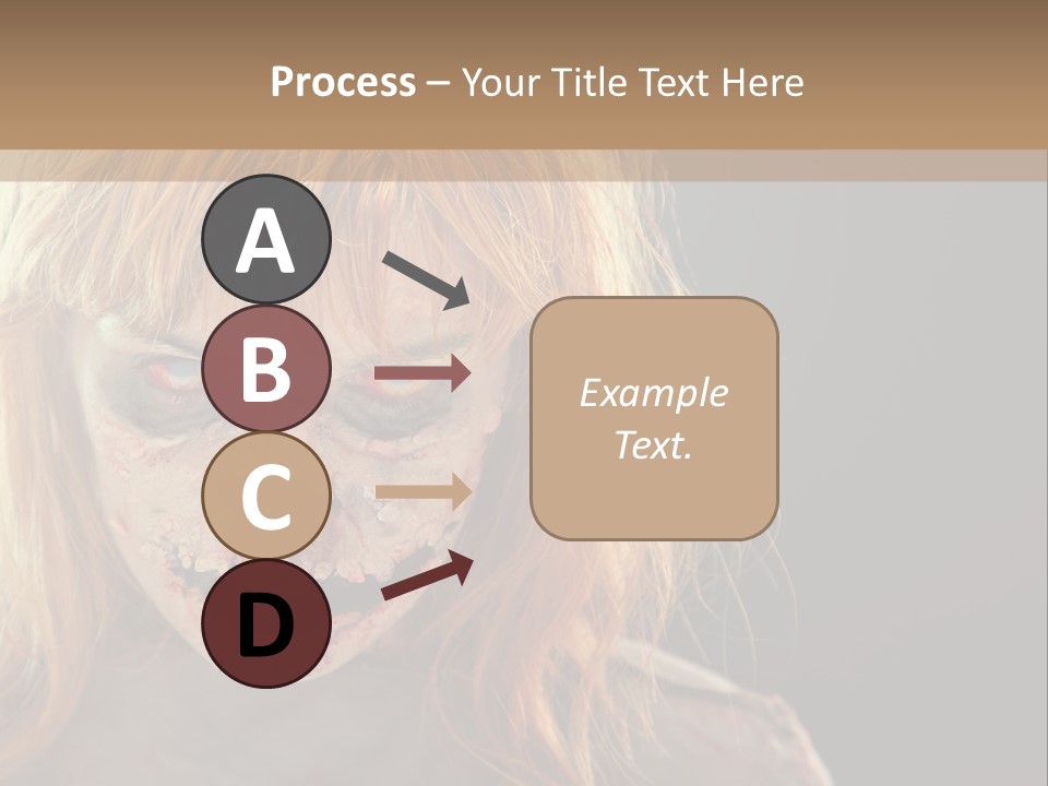 A Woman With Makeup And Blood On Her Face PowerPoint Template