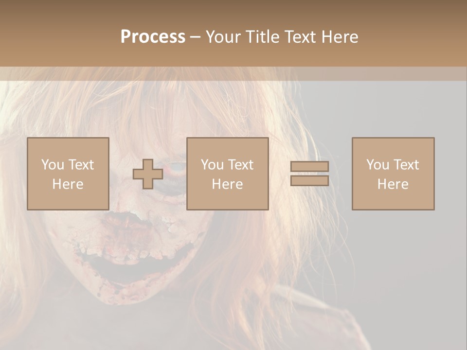 A Woman With Makeup And Blood On Her Face PowerPoint Template