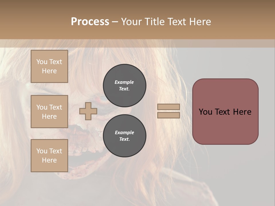 A Woman With Makeup And Blood On Her Face PowerPoint Template
