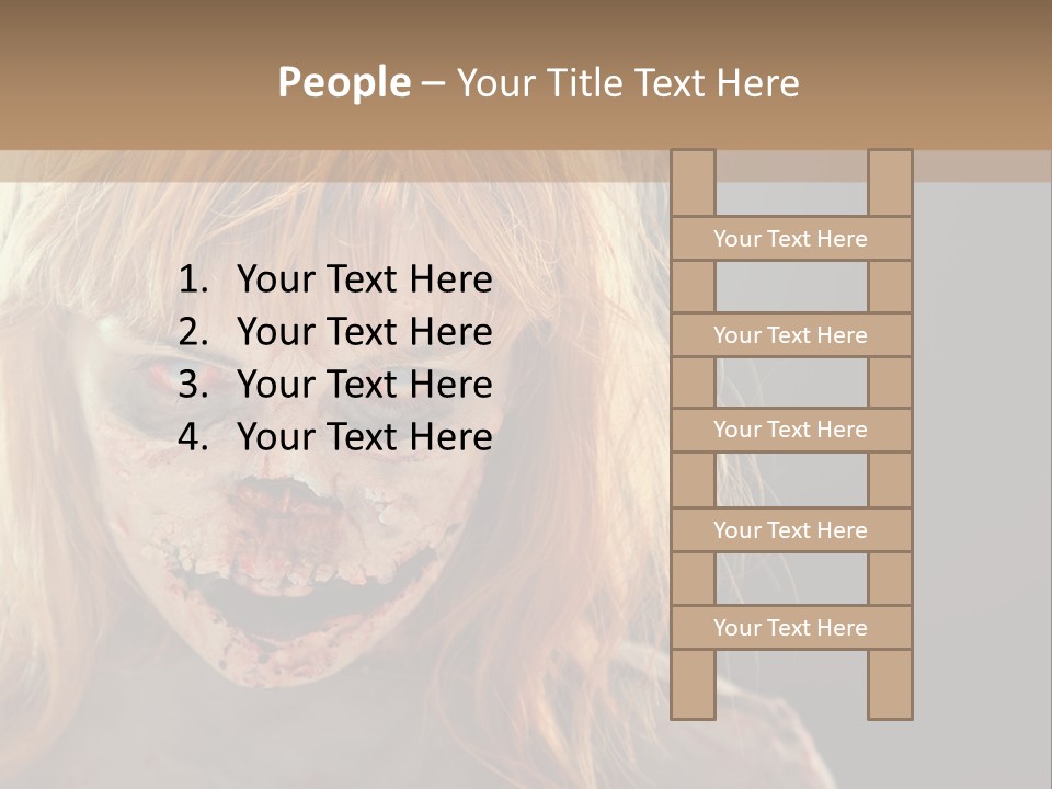 A Woman With Makeup And Blood On Her Face PowerPoint Template