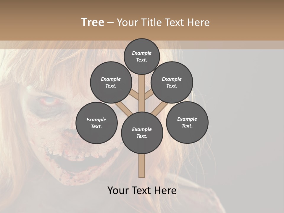 A Woman With Makeup And Blood On Her Face PowerPoint Template