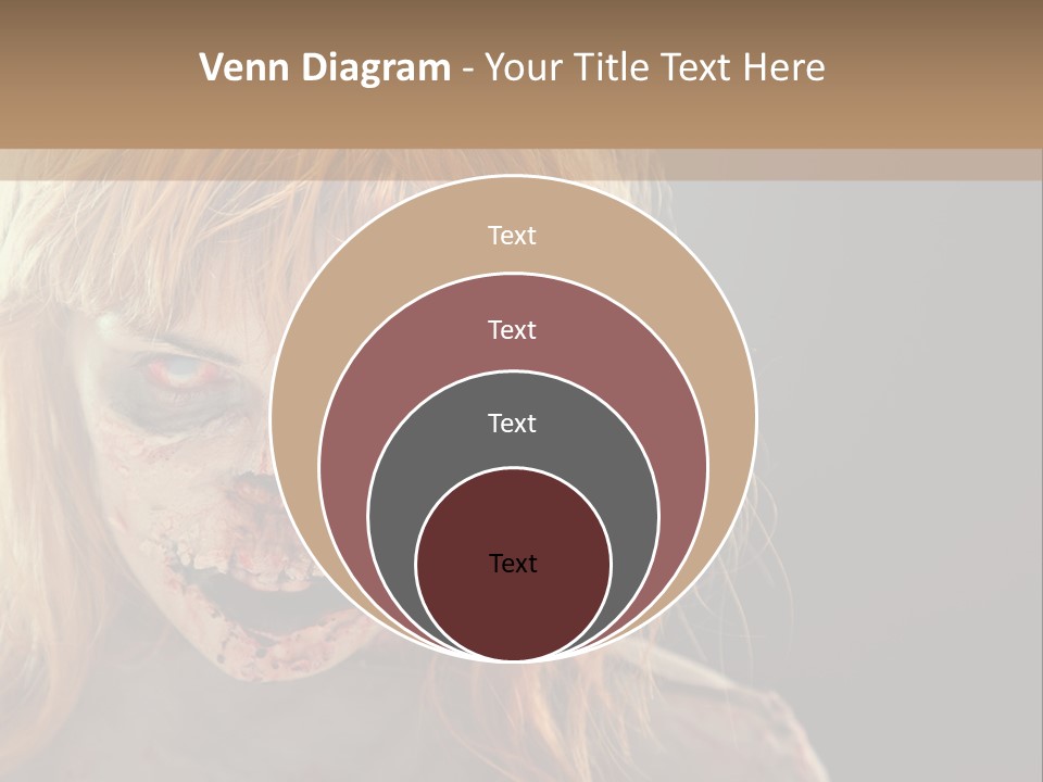 A Woman With Makeup And Blood On Her Face PowerPoint Template